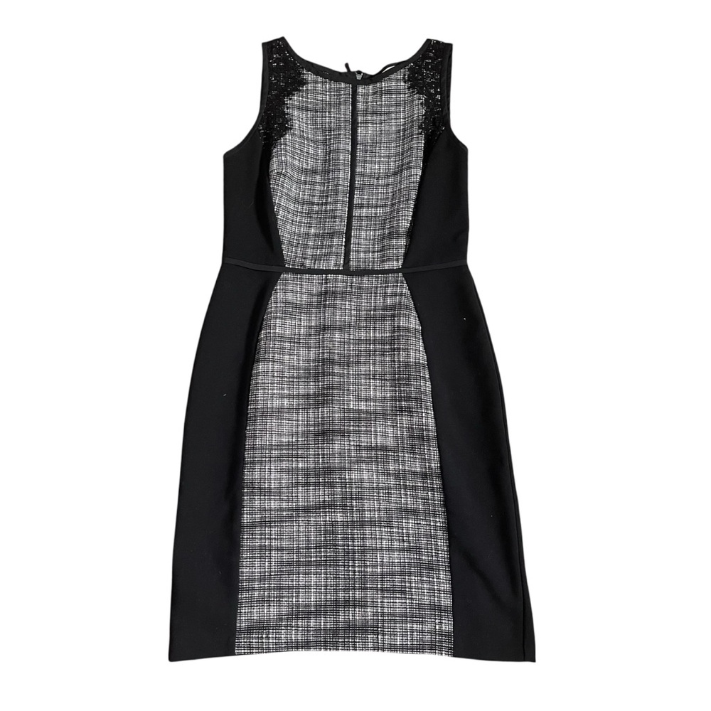 Loft Black Tweed with Lace Sheath Dress US 4